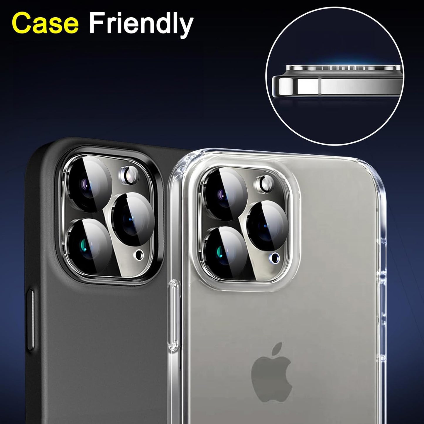 [2 Pack] MEZON Camera Lens Tempered Glass for iPhone 16 Pro (6.3") Premium Full Coverage No Whitening from Flash