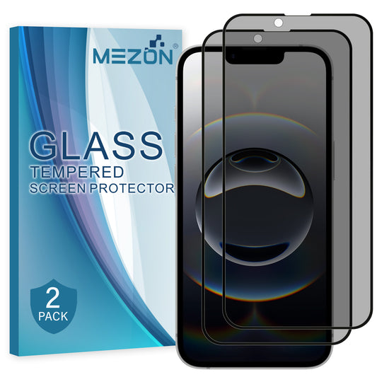 [2 Pack] MEZON Privacy Anti-Spy Full Coverage iPhone 16e (6.1") Tempered Glass Premium 9H HD Screen Protectors