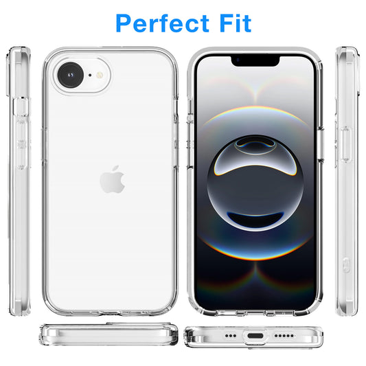 MEZON Crystal Clear Case for Apple iPhone 16e (6.1") Ultra Slim Premium TPU Gel – Wireless Charging Compatible