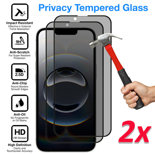 [2 Pack] MEZON Privacy Anti-Spy Full Coverage iPhone 16e (6.1") Tempered Glass Premium 9H HD Screen Protectors