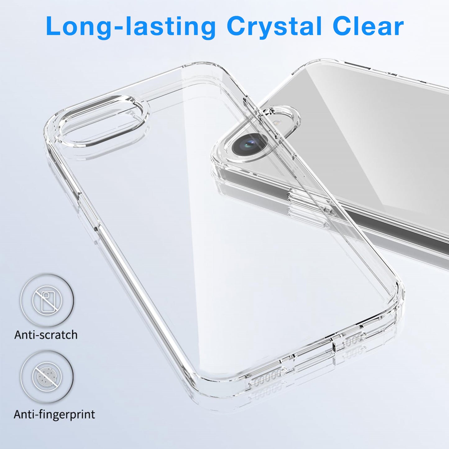 MEZON Crystal Clear Case for Apple iPhone 16e (6.1") Ultra Slim Premium TPU Gel – Wireless Charging Compatible