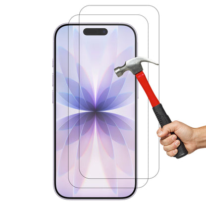 [2 Pack] MEZON Tempered Glass for iPhone 17 (6.3") Crystal Clear Premium 9H HD Case Friendly Screen Protectors