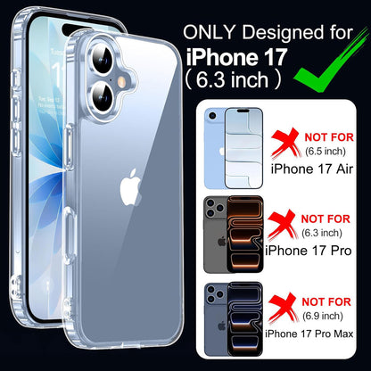 MEZON Crystal Clear Case for Apple iPhone 17 (6.3") Ultra Slim Premium TPU Gel – Magsafe Wireless Charging Compatible