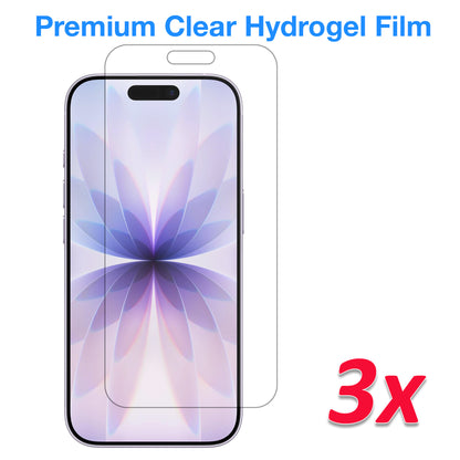[3 Pack] MEZON iPhone 17 (6.3") Premium Hydrogel Clear Edge-to-Edge Full Coverage Screen Protector Film