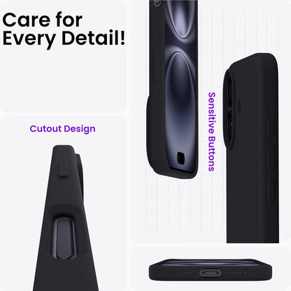 MEZON Black Case for Apple iPhone 17 (6.3") Ultra Slim Premium TPU Gel – Magsafe Wireless Charging Compatible