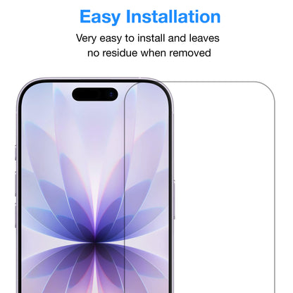 [2 Pack] MEZON Tempered Glass for iPhone 17 (6.3") Crystal Clear Premium 9H HD Case Friendly Screen Protectors