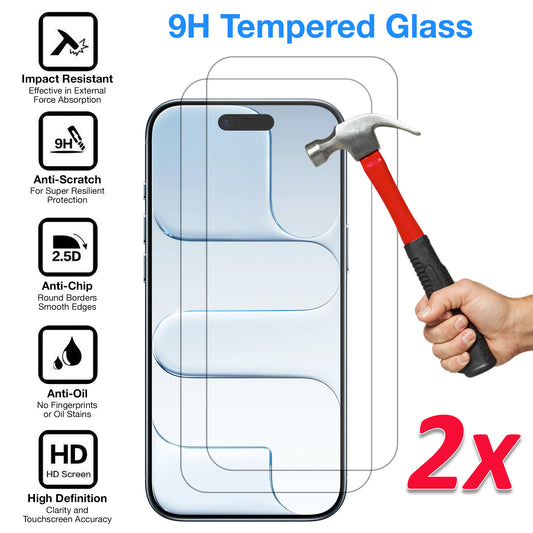[2 Pack] MEZON Tempered Glass for iPhone 17 Air (6.5") Crystal Clear Premium 9H HD Case Friendly Screen Protectors