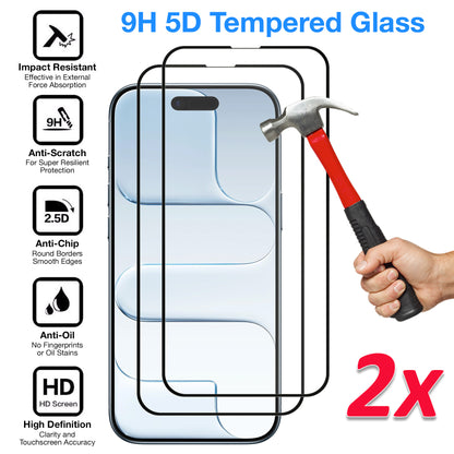 [2 Pack] MEZON Full Coverage Tempered Glass for iPhone 17 Air (6.5") Crystal Clear Premium 9H HD Screen Protectors