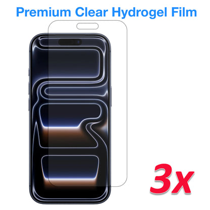 [3 Pack] MEZON iPhone 17 Pro (6.3") Premium Hydrogel Clear Edge-to-Edge Full Coverage Screen Protector Film