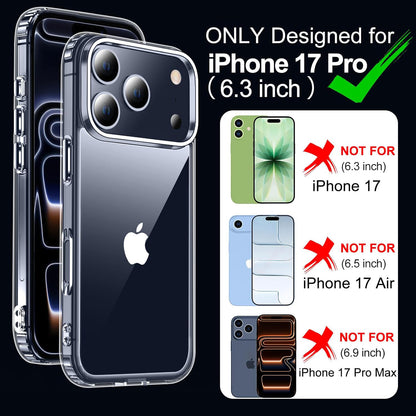 MEZON Crystal Clear Case for Apple iPhone 17 Pro (6.3") Ultra Slim Premium TPU Gel – Magsafe Wireless Charging Compatible