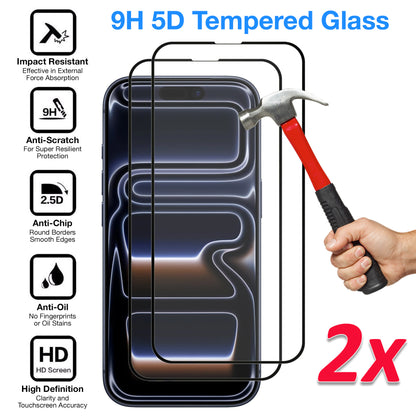 [2 Pack] MEZON Full Coverage Tempered Glass for iPhone 17 Pro (6.3") Crystal Clear Premium 9H HD Screen Protectors
