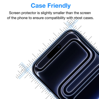 [2 Pack] MEZON Tempered Glass for iPhone 17 Pro (6.3") Crystal Clear Premium 9H HD Case Friendly Screen Protectors