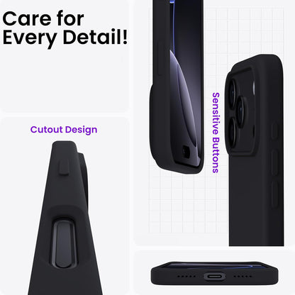 MEZON Black Case for Apple iPhone 17 Pro (6.3") Ultra Slim Premium TPU Gel – Magsafe Wireless Charging Compatible