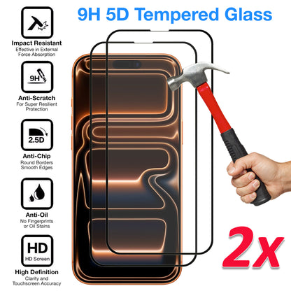 [2 Pack] MEZON Full Coverage Tempered Glass for iPhone 17 Pro Max (6.9") Crystal Clear Premium 9H HD Screen Protectors