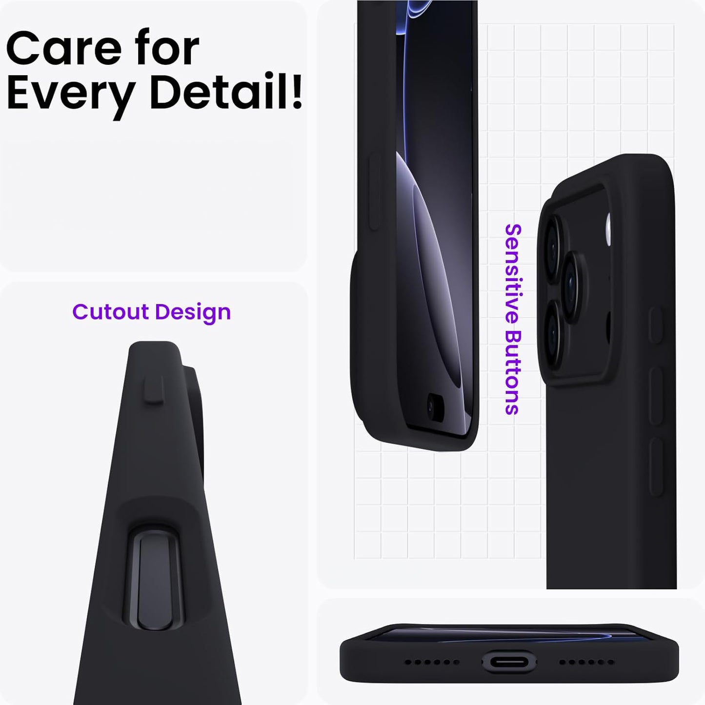 MEZON Black Case for Apple iPhone 17 Pro Max (6.9") Ultra Slim Premium TPU Gel – Magsafe Wireless Charging Compatible