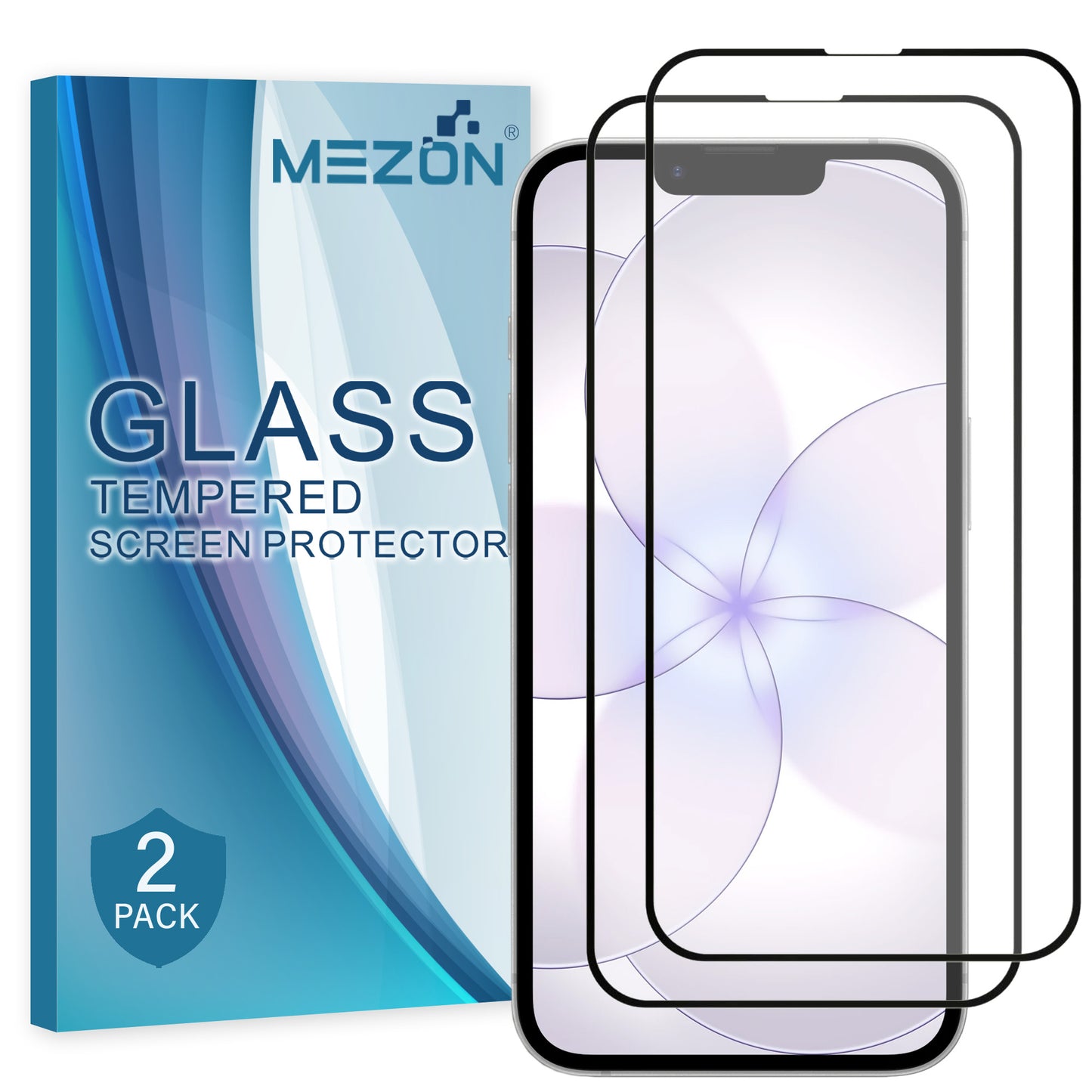 [2 Pack] MEZON Full Coverage Tempered Glass for iPhone 17e (6.1") Crystal Clear Premium 9H HD Screen Protectors