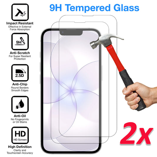 [2 Pack] MEZON Tempered Glass for iPhone 17e (6.1") Crystal Clear Premium 9H HD Case Friendly Screen Protectors