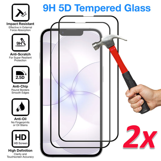 [2 Pack] MEZON Full Coverage Tempered Glass for iPhone 17e (6.1") Crystal Clear Premium 9H HD Screen Protectors