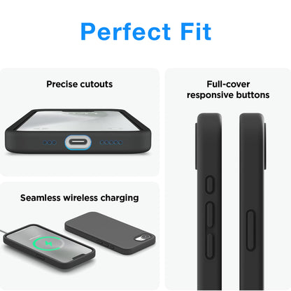 MEZON Black Case for Apple iPhone 17e (6.1") Ultra Slim Premium TPU Gel – Wireless Charging Compatible