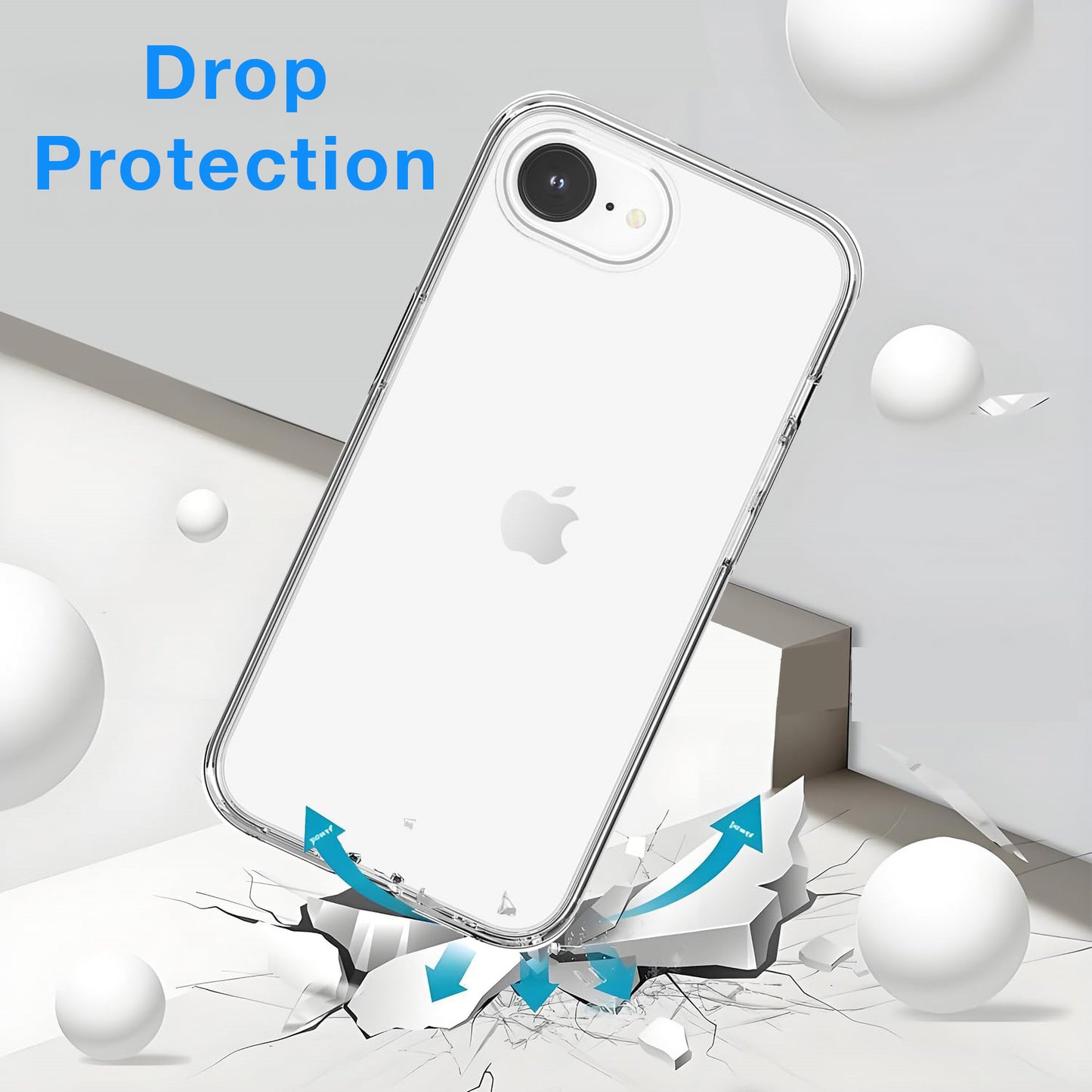 MEZON Crystal Clear Case for Apple iPhone 17e (6.1") Ultra Slim Premium TPU Gel – Wireless Charging Compatible