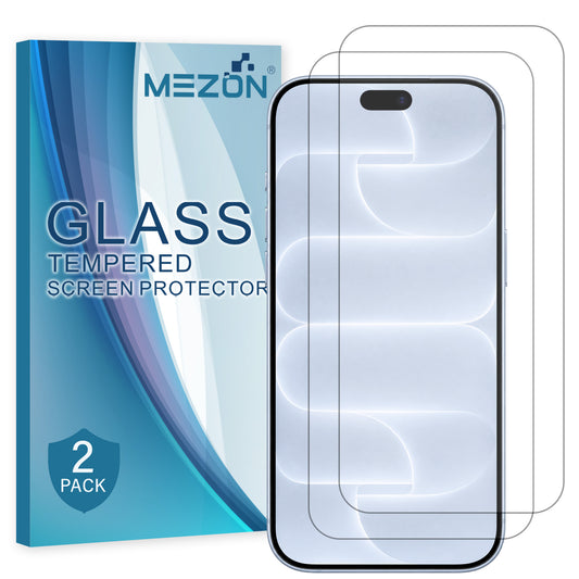 [2 Pack] MEZON Tempered Glass for iPhone 18 Pro (6.3") Crystal Clear Premium 9H HD Case Friendly Screen Protectors