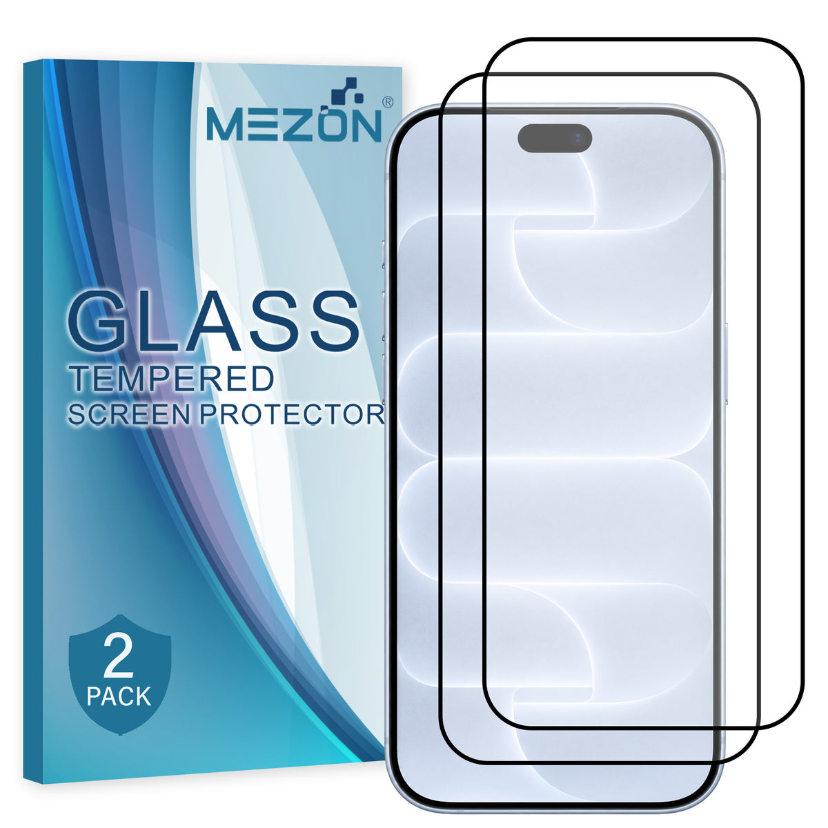 [2 Pack] MEZON Full Coverage Tempered Glass for iPhone 18 Pro (6.3") Crystal Clear Premium 9H HD Screen Protectors