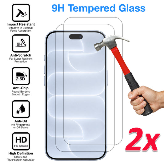 [2 Pack] MEZON Tempered Glass for iPhone 18 Pro (6.3") Crystal Clear Premium 9H HD Case Friendly Screen Protectors