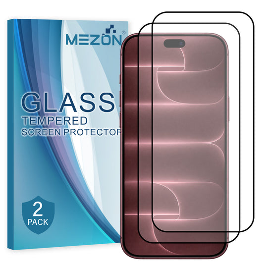 [2 Pack] MEZON Full Coverage Tempered Glass for iPhone 18 Pro Max (6.9") Crystal Clear Premium 9H HD Screen Protectors