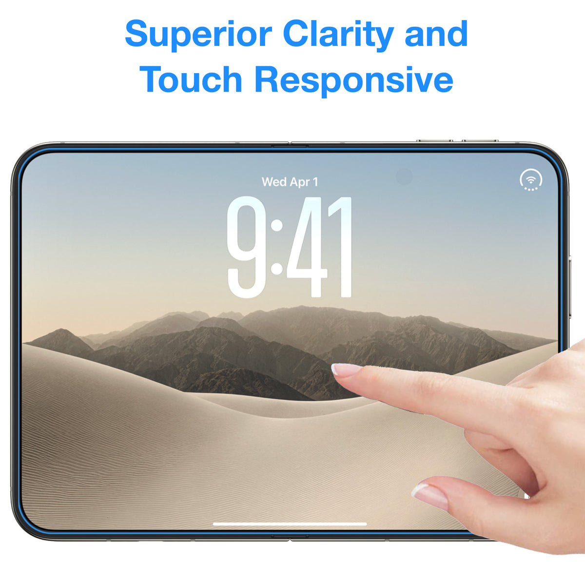 [3x in 1] MEZON Apple iPhone Duo Premium Hydrogel Clear Edge-to-Edge Full Coverage Screen Protector Fingerprint Film