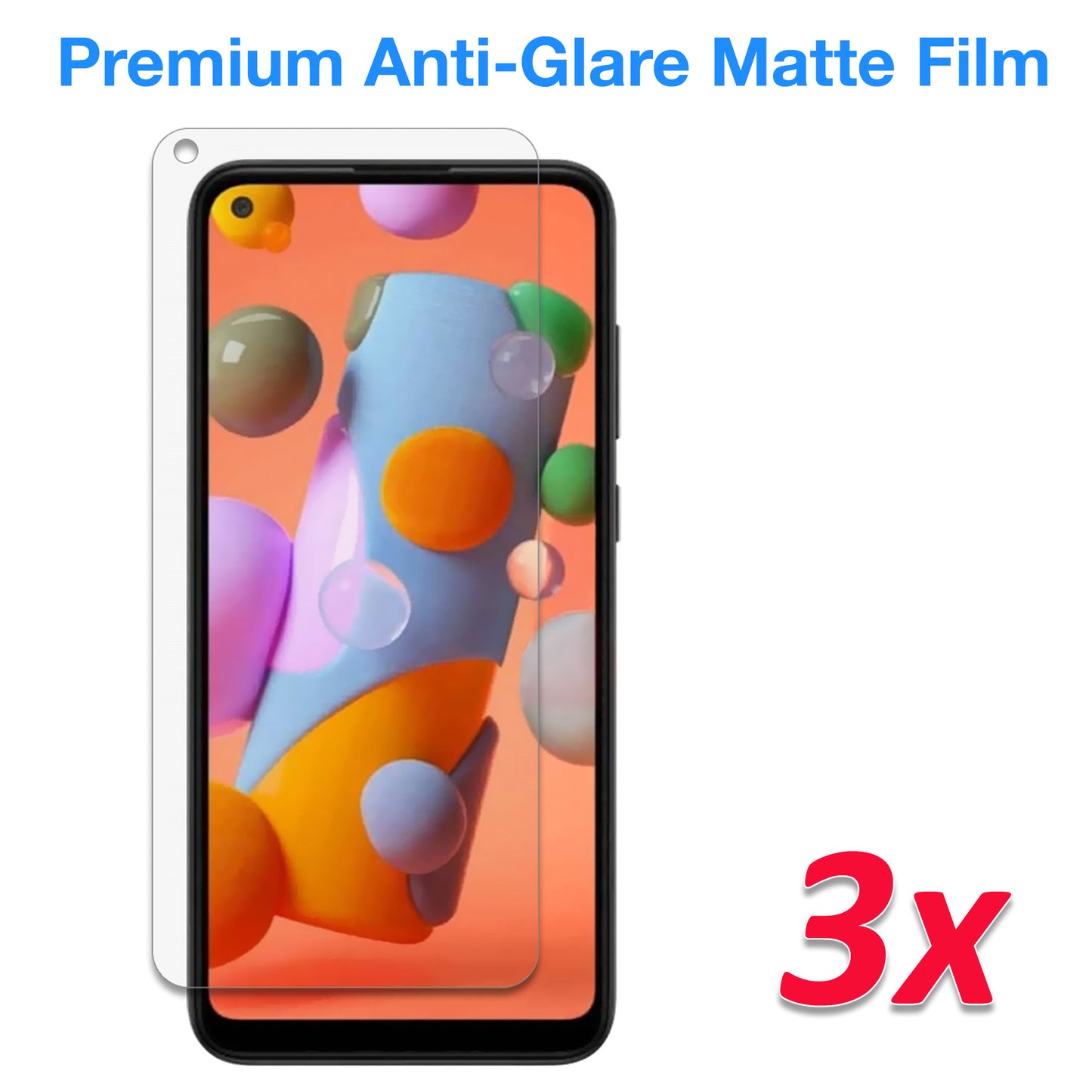 [3 Pack] MEZON Samsung Galaxy A21s Anti-Glare Matte Screen Protector Case Friendly Film (A21s, Matte)