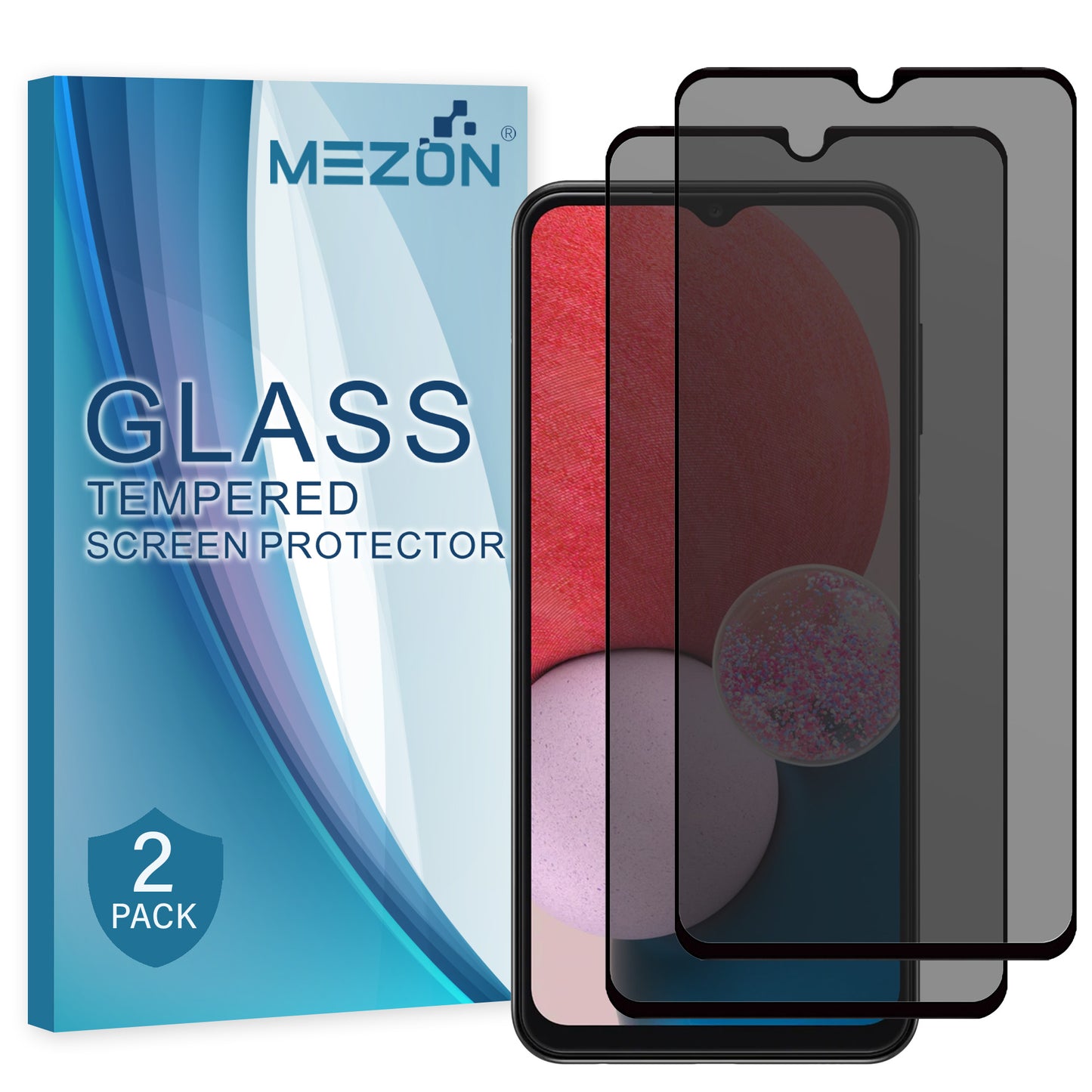 [2 Pack] MEZON Privacy Anti-Spy Full Coverage Samsung Galaxy A13 Tempered Glass Premium 9H HD Screen Protectors