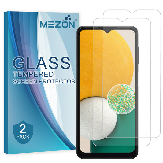 [2 Pack] MEZON Samsung Galaxy A13 5G Tempered Glass Crystal Clear Premium 9H HD Case Friendly Screen Protector (Galaxy A13 5G, 9H)