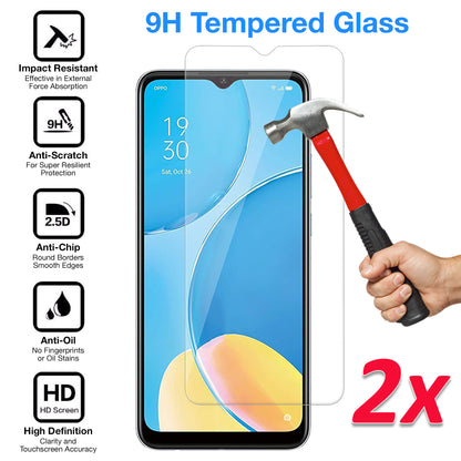[2 Pack] MEZON OPPO A16s Tempered Glass 9H HD Crystal Clear Premium Case Friendly Screen Protector (OPPO A16s, 9H)