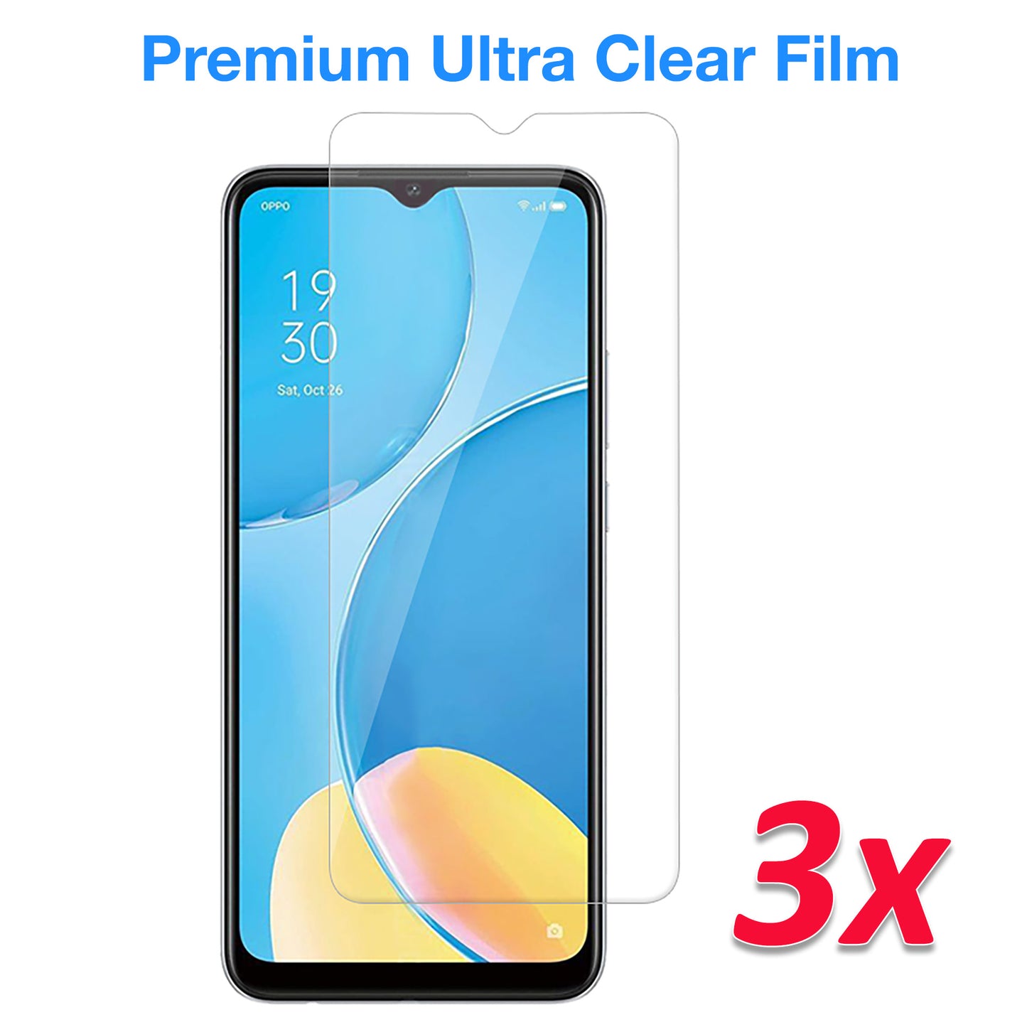 [3 Pack] MEZON OPPO A16s Ultra Clear Screen Protector Case Friendly Film (OPPO A16s, Clear)