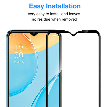 [2 Pack] MEZON Full Coverage OPPO A15 Tempered Glass Crystal Clear Premium 9H HD Screen Protector (OPPO A15, 9H Full)