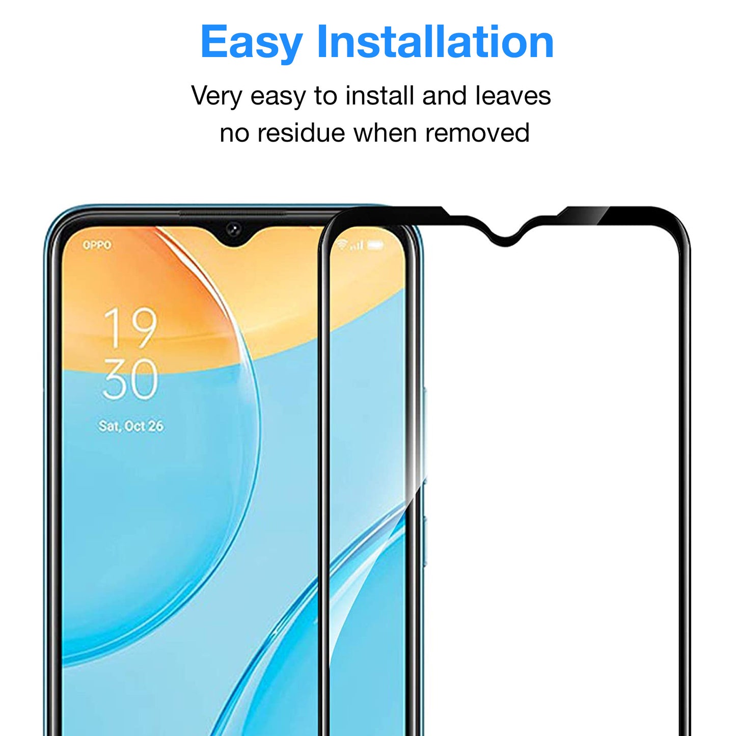 [2 Pack] MEZON Full Coverage OPPO A16s Tempered Glass Crystal Clear Premium 9H HD Screen Protector (OPPO A16s, 9H Full)