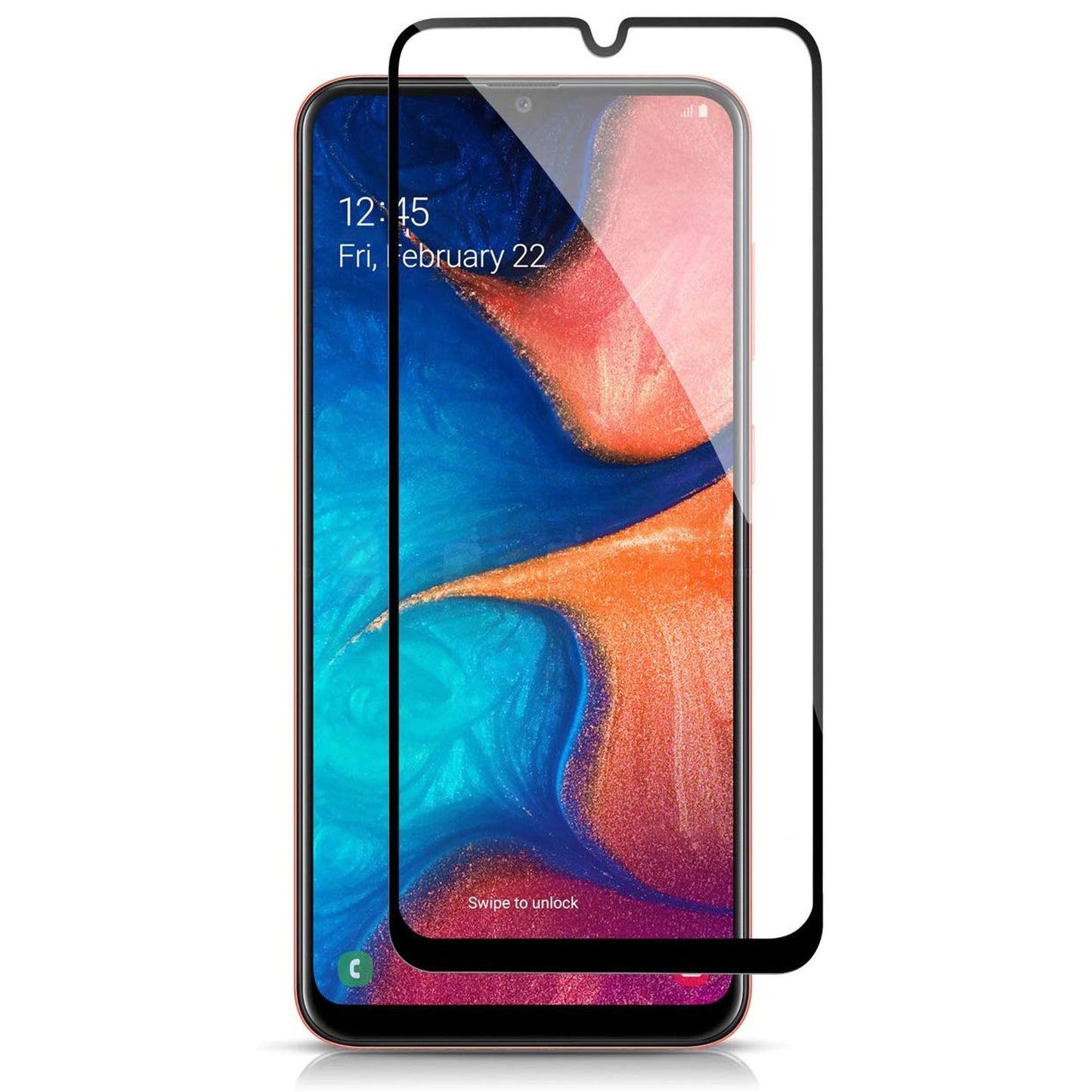 [2 Pack] MEZON Full Coverage Samsung Galaxy A50 Tempered Glass Crystal Clear Premium 9H HD Screen Protector (A50, 9H Full)