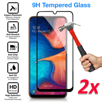 [2 Pack] MEZON Full Coverage Samsung Galaxy A90 5G Tempered Glass Crystal Clear Premium 9H HD Screen Protector (A90 5G, 9H Full)