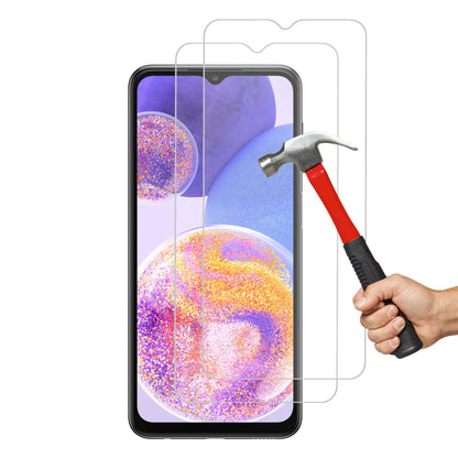 [2 Pack] MEZON Samsung Galaxy A23 Tempered Glass Crystal Clear Premium 9H HD Case Friendly Screen Protector (Galaxy A23, 9H)