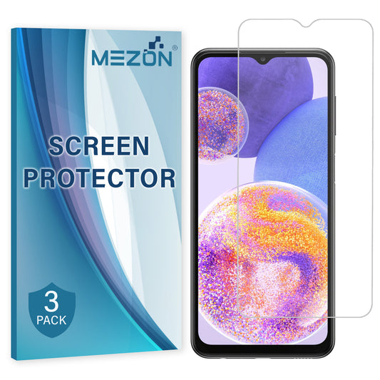[3 Pack] MEZON Samsung Galaxy A23 Ultra Clear Screen Protector Case Friendly Film (Galaxy A23, Clear)