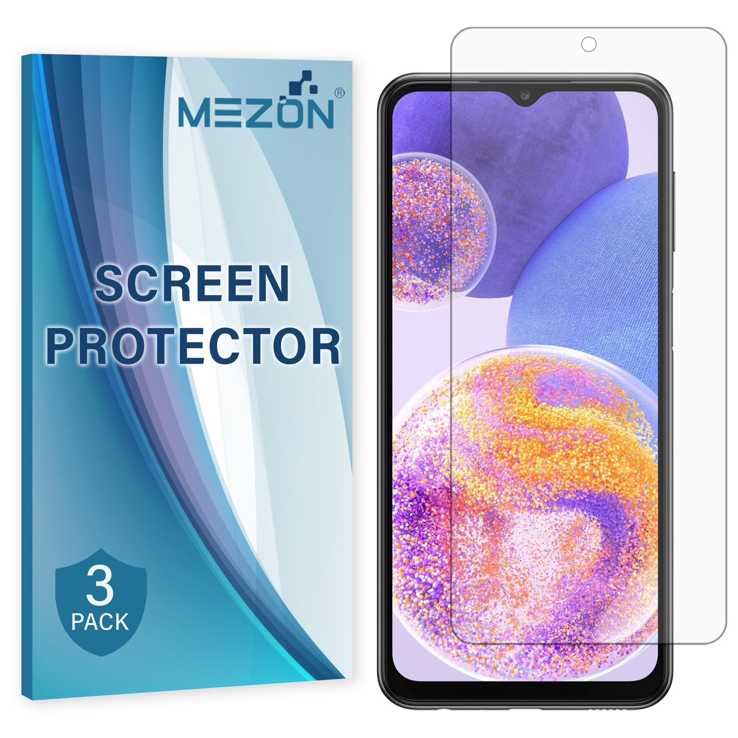 [3 Pack] MEZON Samsung Galaxy A23 Premium Hydrogel Clear Edge-to-Edge Full Coverage Screen Protector Fingerprint Sensor Film