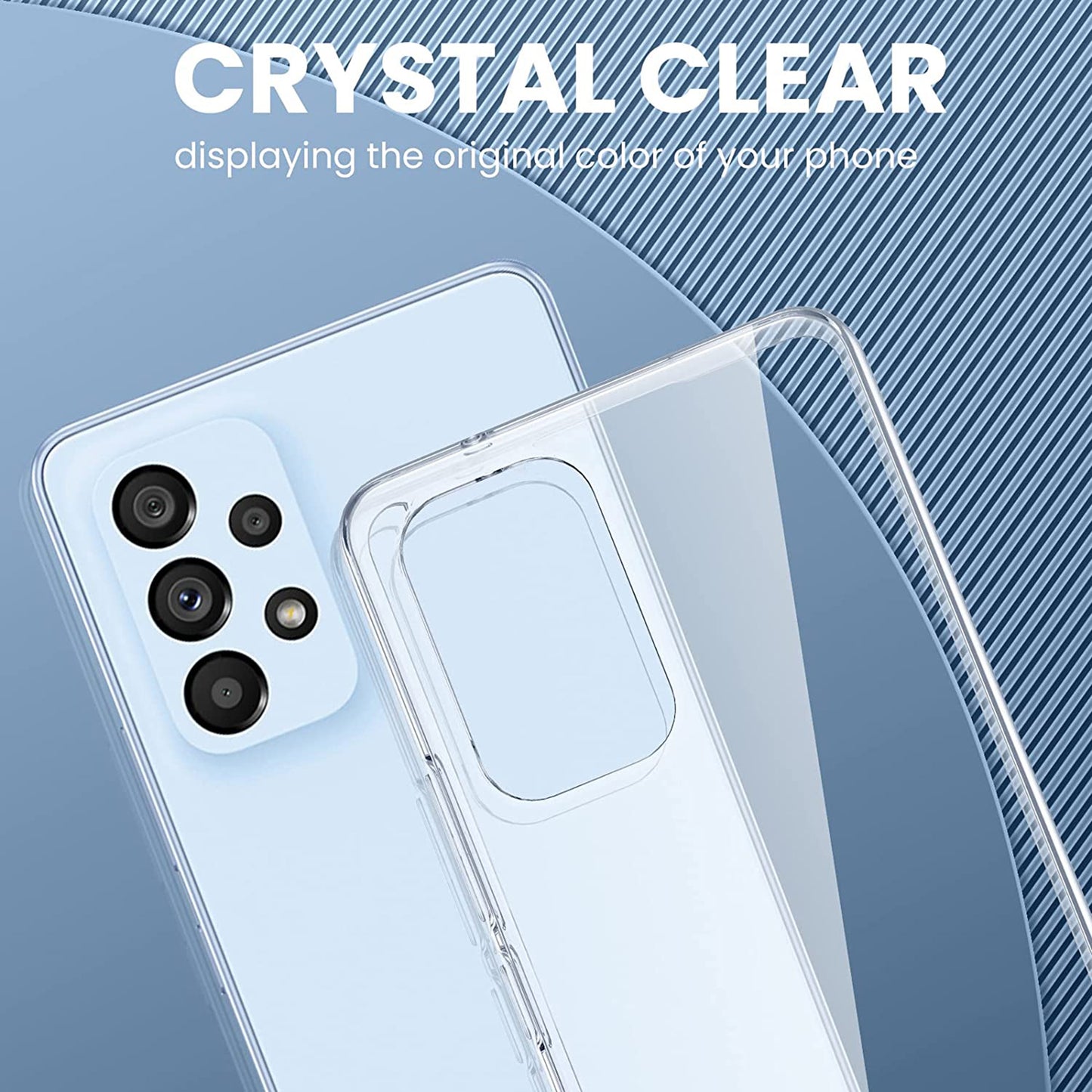 MEZON Galaxy A23 Ultra Slim Crystal Clear Premium TPU Gel Back Case – Shock Absorption, Wireless Charging Compatible