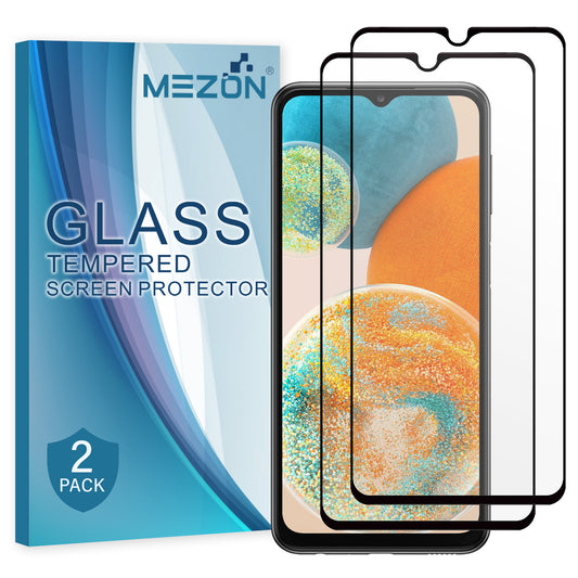 [2 Pack] MEZON Full Coverage Samsung Galaxy A23 5G Tempered Glass Crystal Clear Premium 9H HD Screen Protector