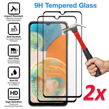 [2 Pack] MEZON Full Coverage Samsung Galaxy A23 5G Tempered Glass Crystal Clear Premium 9H HD Screen Protector