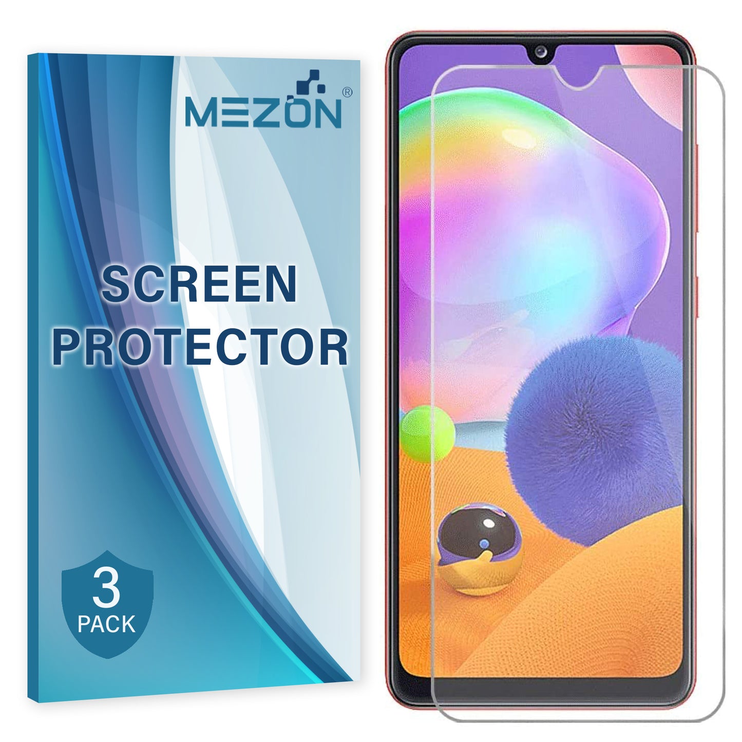 [3 Pack] MEZON Samsung Galaxy A31 Anti-Glare Matte Screen Protector Case Friendly Film (A31, Matte)