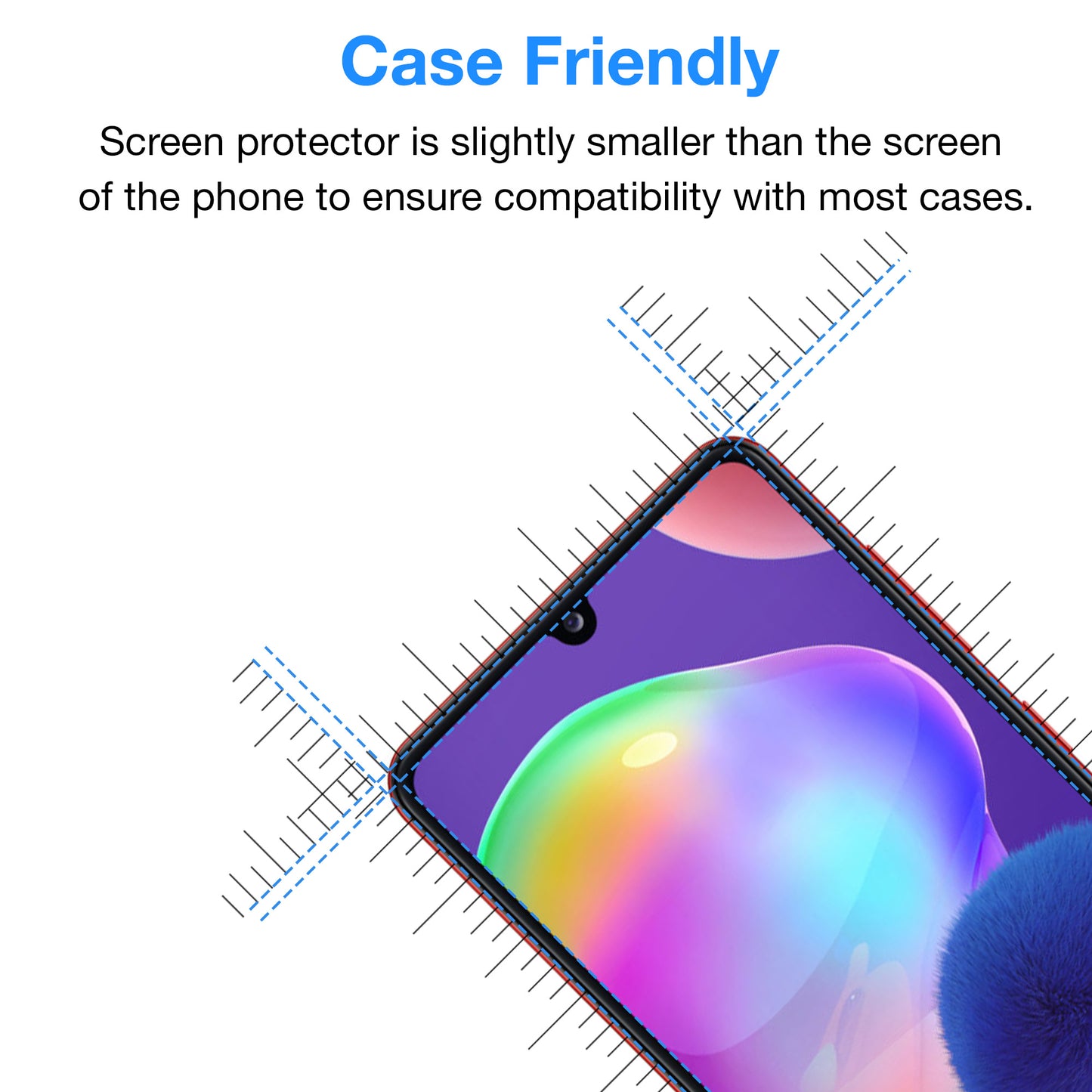 [3 Pack] MEZON Samsung Galaxy A31 Ultra Clear Screen Protector Case Friendly Film (A31, Clear)