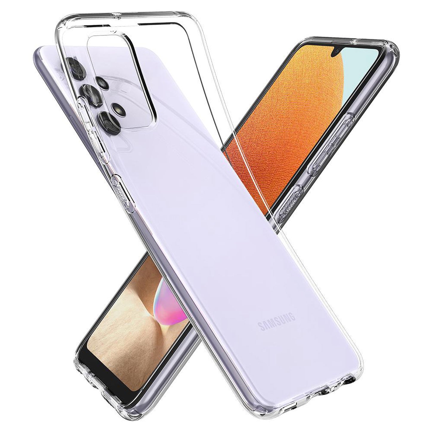 MEZON Galaxy A32 4G Ultra Slim Crystal Clear Premium TPU Gel Back Case – Shock Absorption, Wireless Charging Compatible