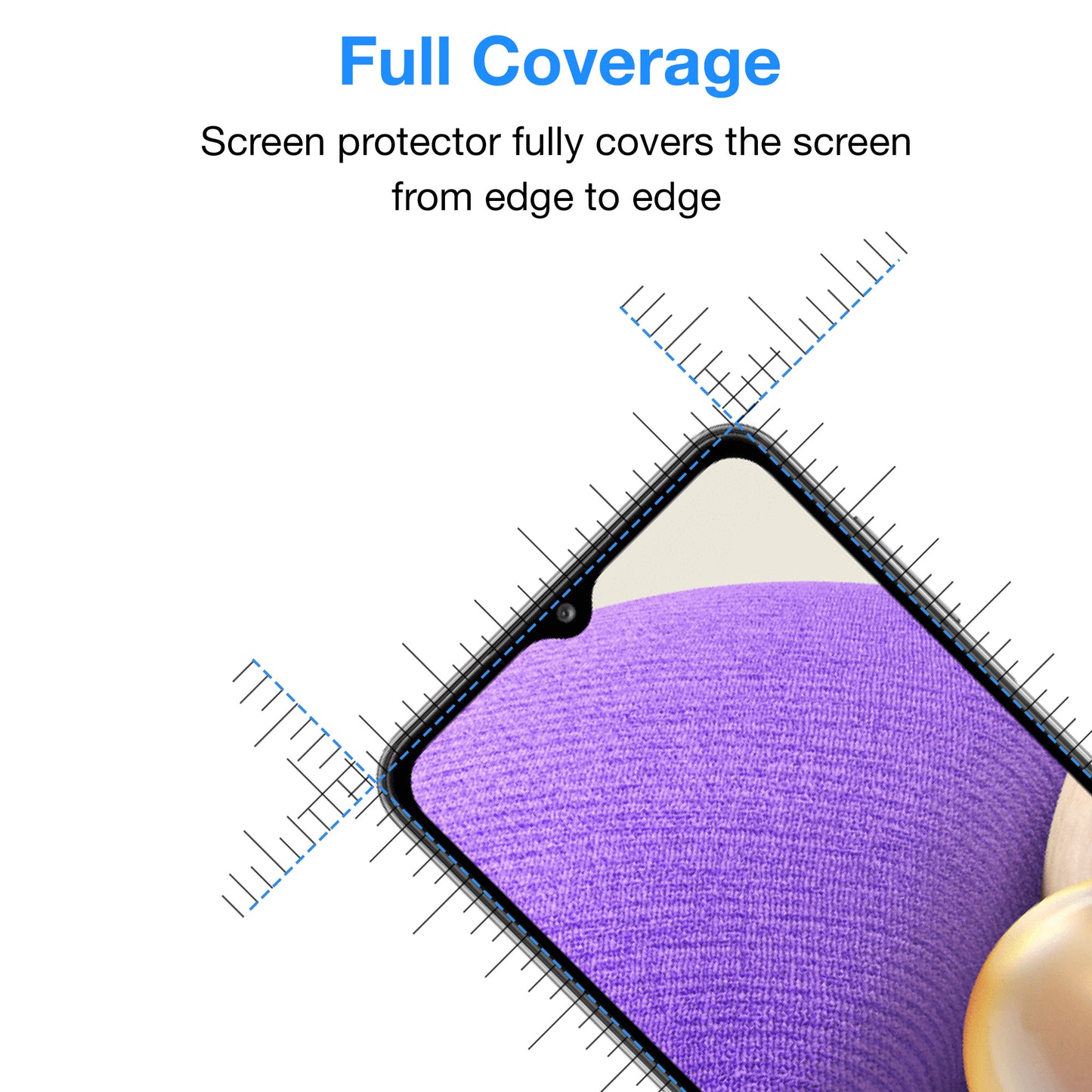 [2 Pack] MEZON Full Coverage Samsung Galaxy A32 5G Tempered Glass Crystal Clear Premium 9H HD Screen Protector (A32 5G, 9H Full)
