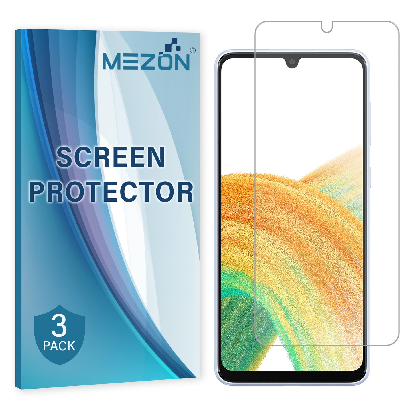 [3 Pack] MEZON Samsung Galaxy A33 5G Anti-Glare Matte Screen Protector Case Friendly Film (Galaxy A33 5G, Matte)