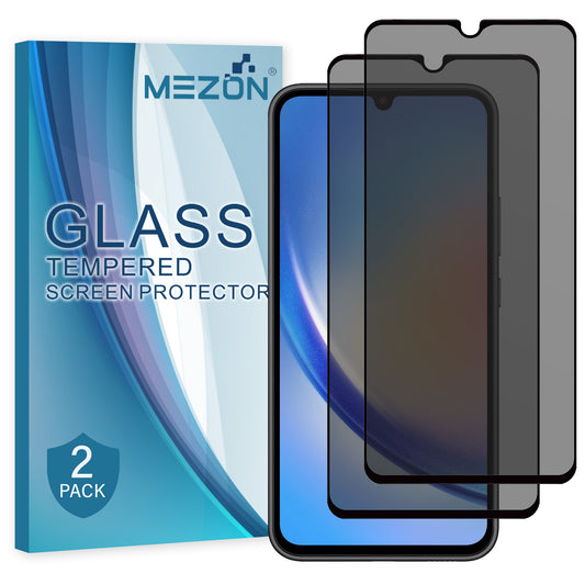 [2 Pack] MEZON Privacy Anti-Spy Full Coverage Samsung Galaxy A34 5G Tempered Glass Premium 9H HD Screen Protectors